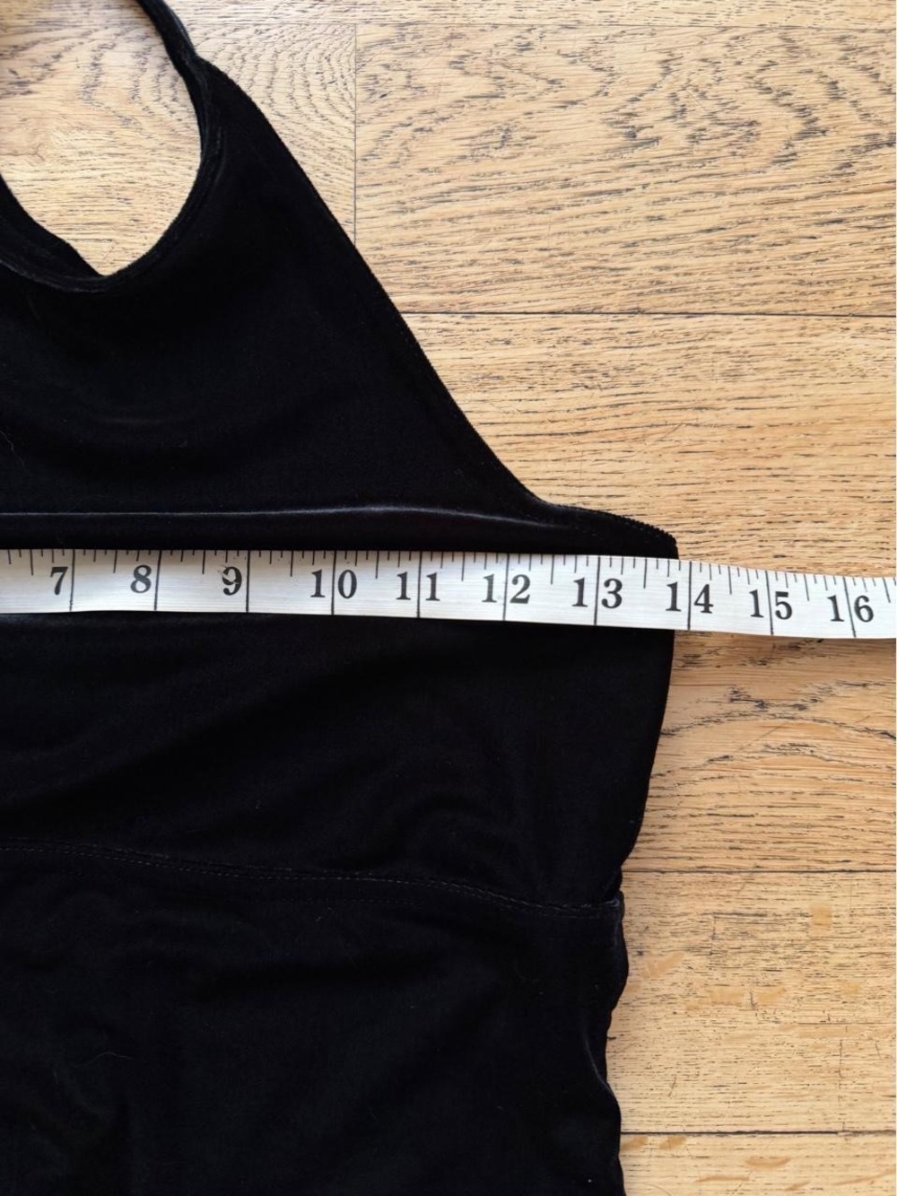 90s Minimalist Black Velvet Halter Maxi Dress - Picture 5 of 6